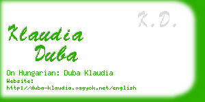 klaudia duba business card